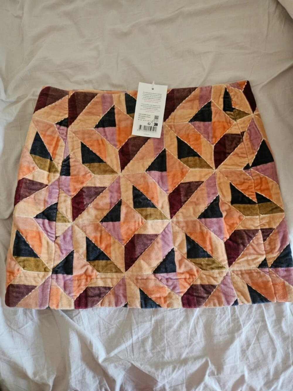 Sezane Malia Patchwork Mini Skirt Women's US 12